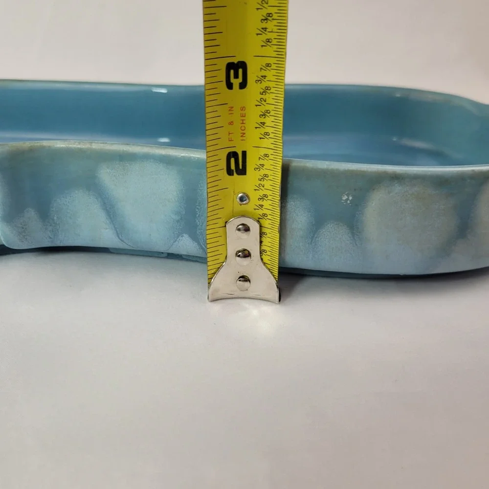 Vintage Royal Haeger USA Blue Drip Glaze Ceramic Dish Tray 13.5in